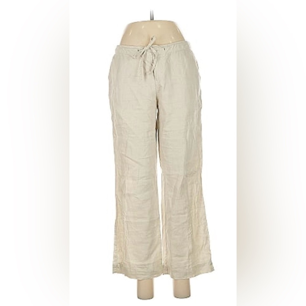 Old Navy Women's Cream linen Pants Wide Leg-NWOT